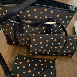 Polka Dot purse with matching wallet & check book